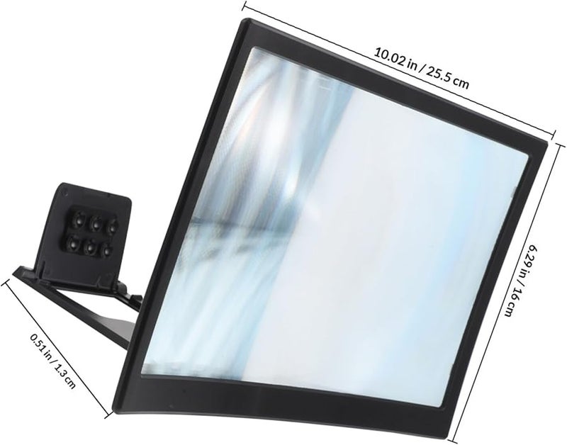 Unomor 12 Inch Curved Screen Phone Amplifier Stand HD Magnifier Portable Desktop - Image 2